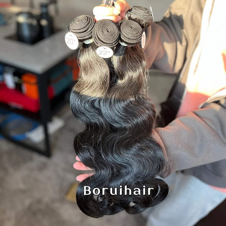 3 Bundles Raw Wavy Hair Body Wave Top - 100% Human Hair