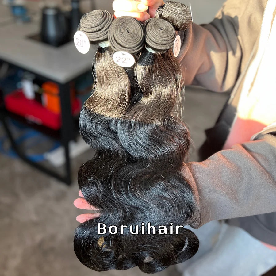 3 Bundles Raw Wavy Hair Body Wave Top - 100% Human Hair