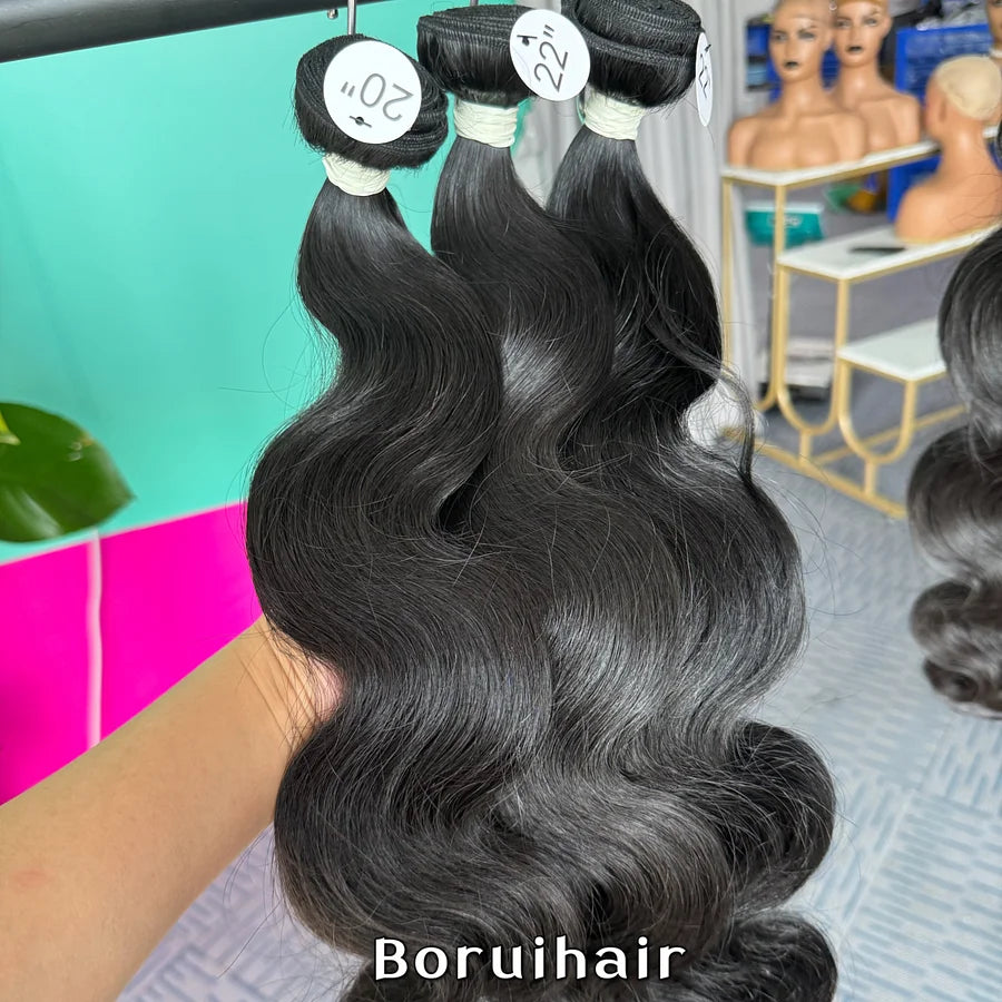 3 Bundles Raw Wavy Hair Body Wave Top - 100% Human Hair