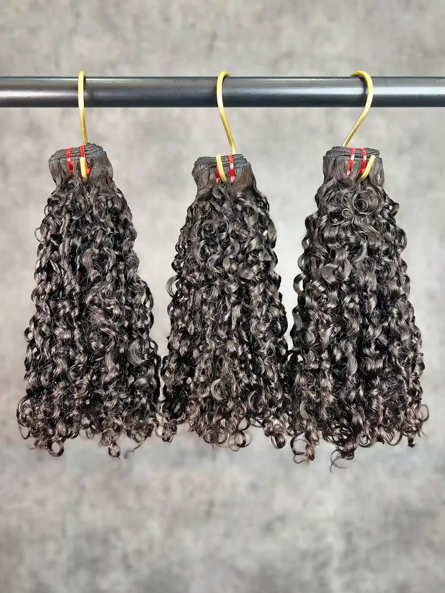 3 mechones de cabello rizado estilo duendecillo birmano con rizos grandes, doble capa | Largo: 25-60 cm | Marca Boruihair | 100 % cabello humano