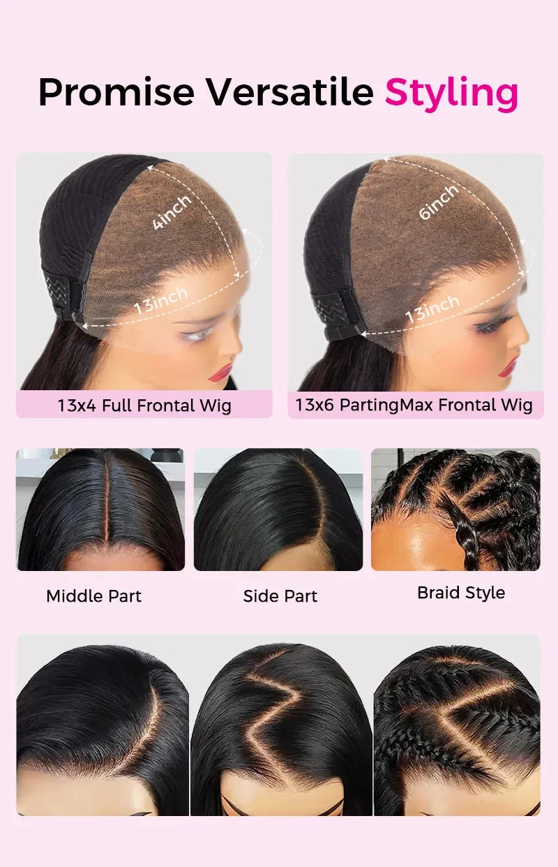 Perruque lisse texturée afro 13x6 sans colle, avec dentelle HD et dentelle transparente, bonnet 3D Dome, densité 200 % et 250 %, marque Boruihair, 100 % cheveux humains.